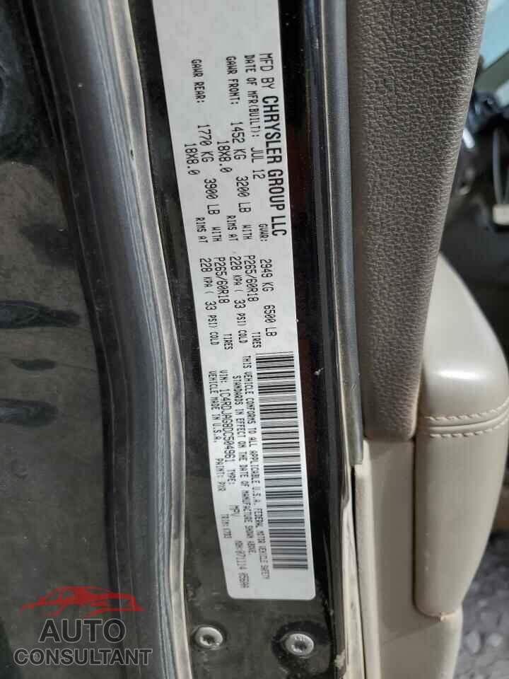 DODGE DURANGO 2013 - 1C4RDJAG8DC504961