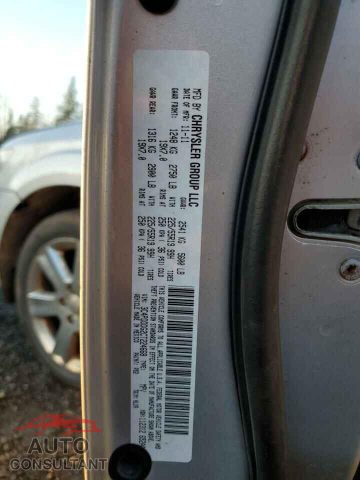 DODGE JOURNEY 2012 - 3C4PDDDG2CT224668