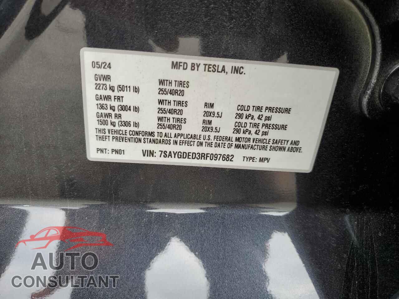 TESLA MODEL Y 2024 - 7SAYGDED3RF097682