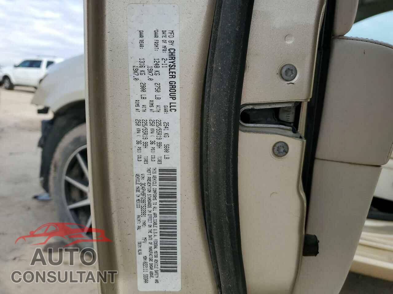 DODGE JOURNEY 2011 - 3D4PH9FG9BT522991