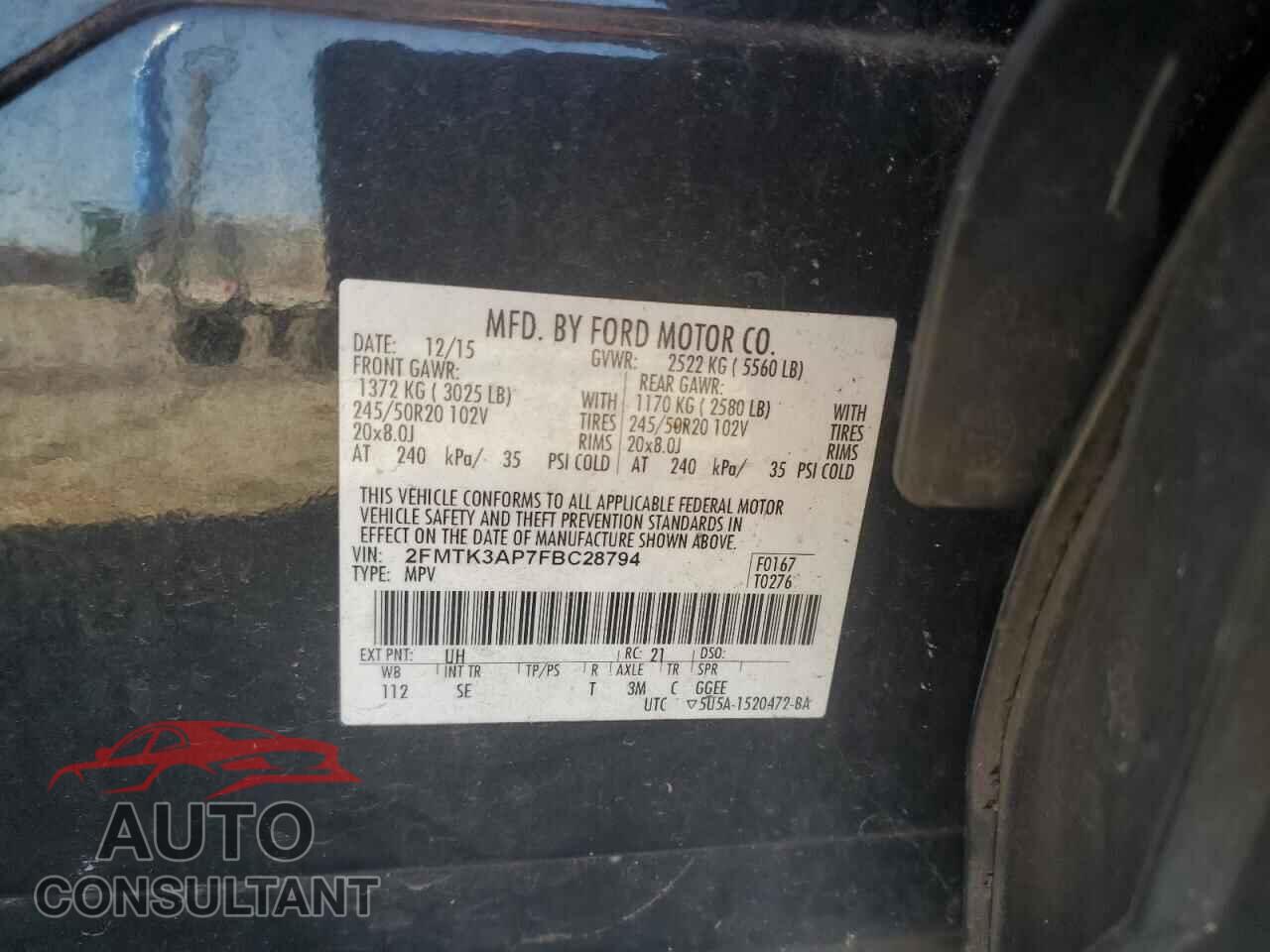 FORD EDGE 2015 - 2FMTK3AP7FBC28794