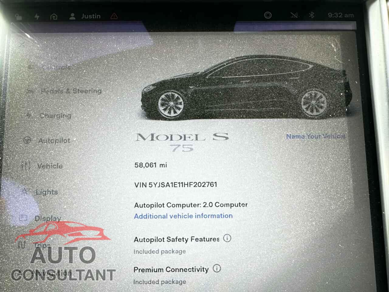 TESLA MODEL S 2017 - 5YJSA1E11HF202761