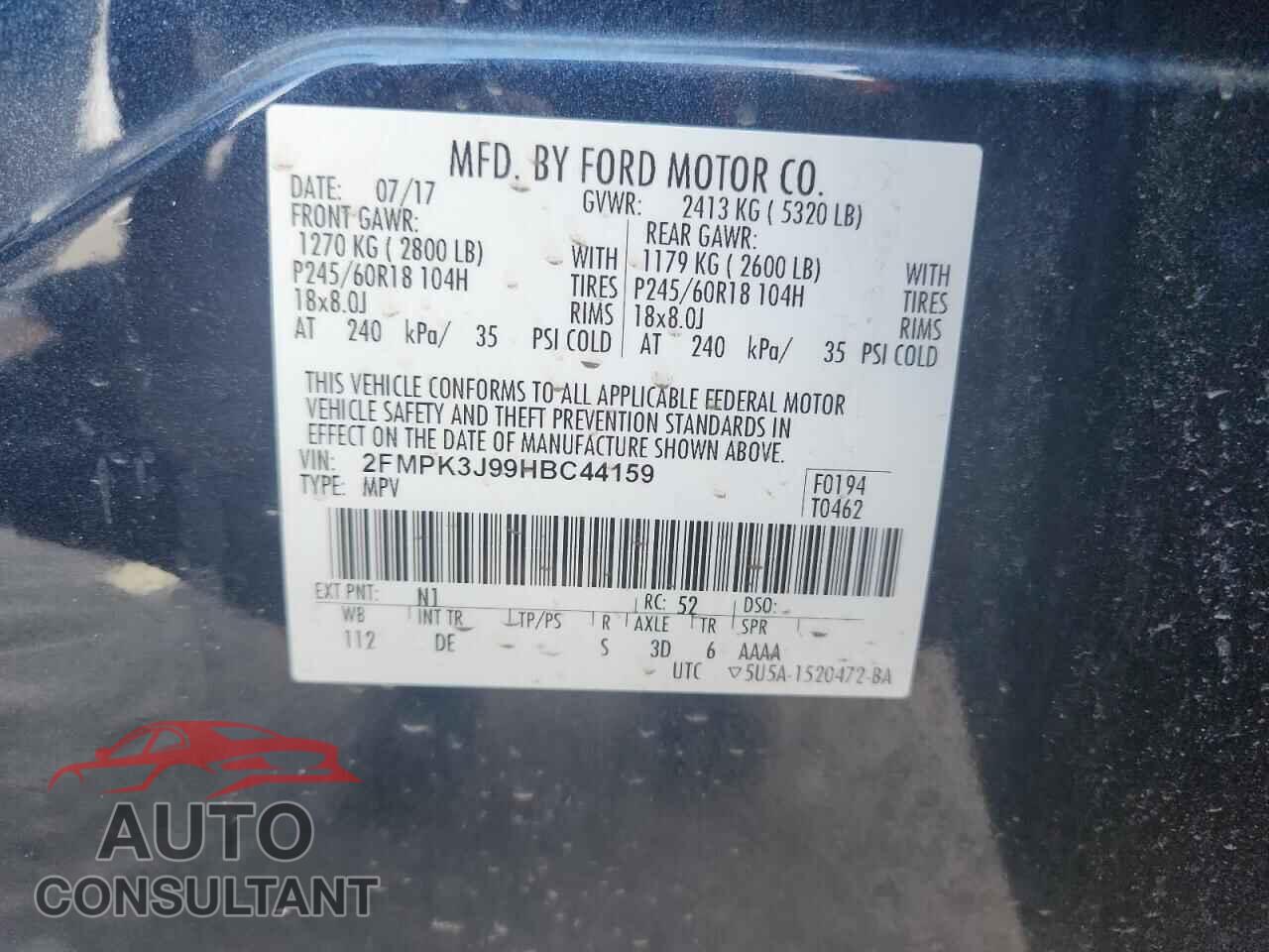 FORD EDGE 2017 - 2FMPK3J99HBC44159