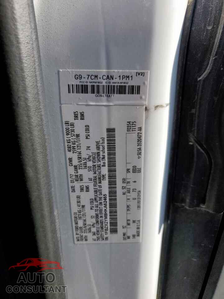 FORD TRANSIT 2017 - 1FBZX2YM8HKA62465