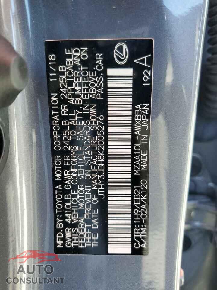LEXUS UX 200 2019 - JTHY3JBH8K2005276