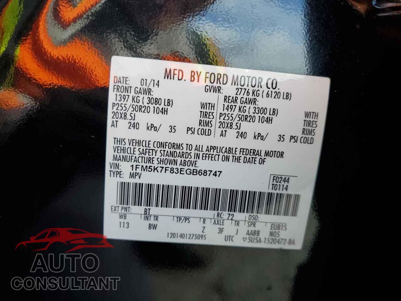 FORD EXPLORER 2014 - 1FM5K7F83EGB68747