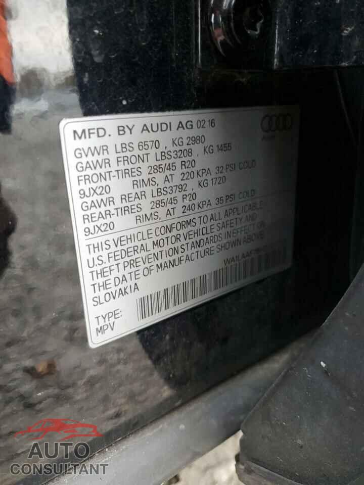 AUDI Q7 2017 - WA1LAAF76HD007795