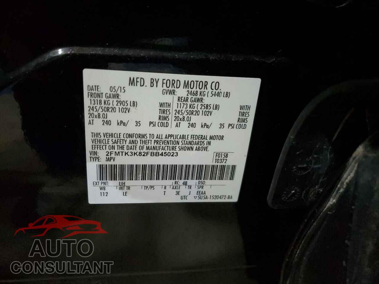 FORD EDGE 2015 - 2FMTK3K82FBB45023