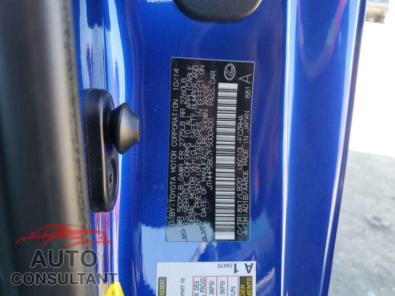 LEXUS RC 2015 - JTHHP5BC7F5000400