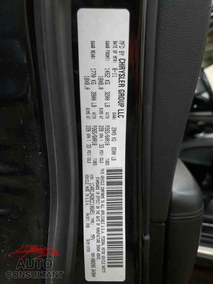 DODGE DURANGO 2012 - 1C4RDJAG8CC106051