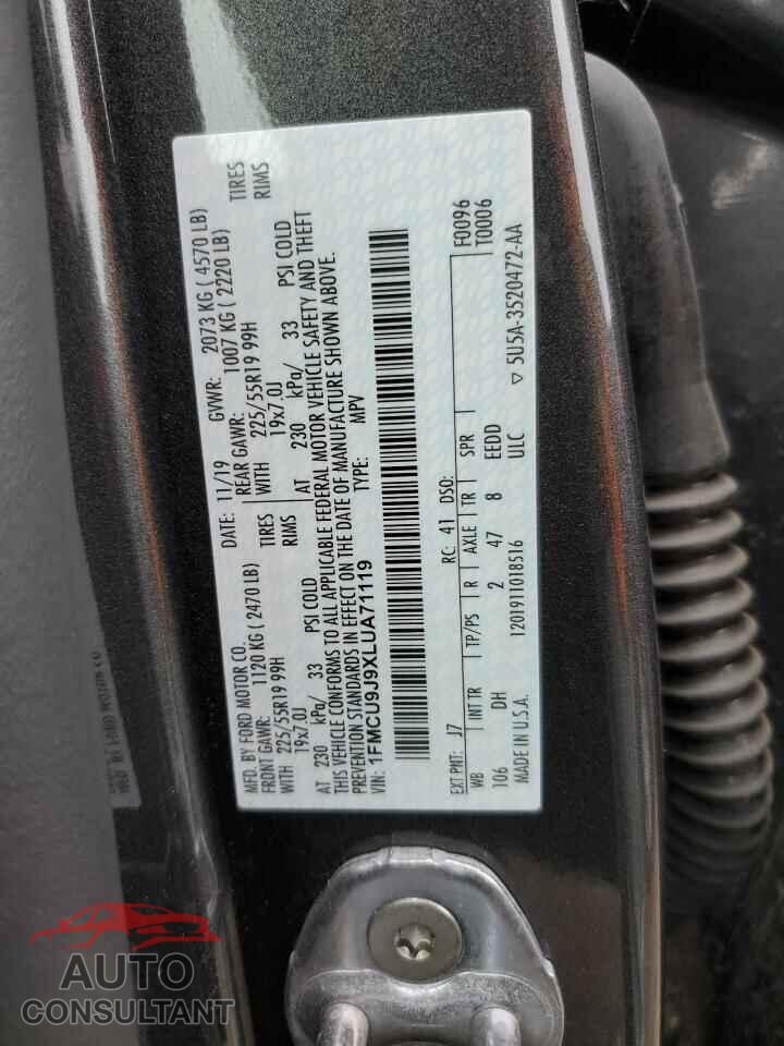 FORD ESCAPE 2020 - 1FMCU9J9XLUA71119