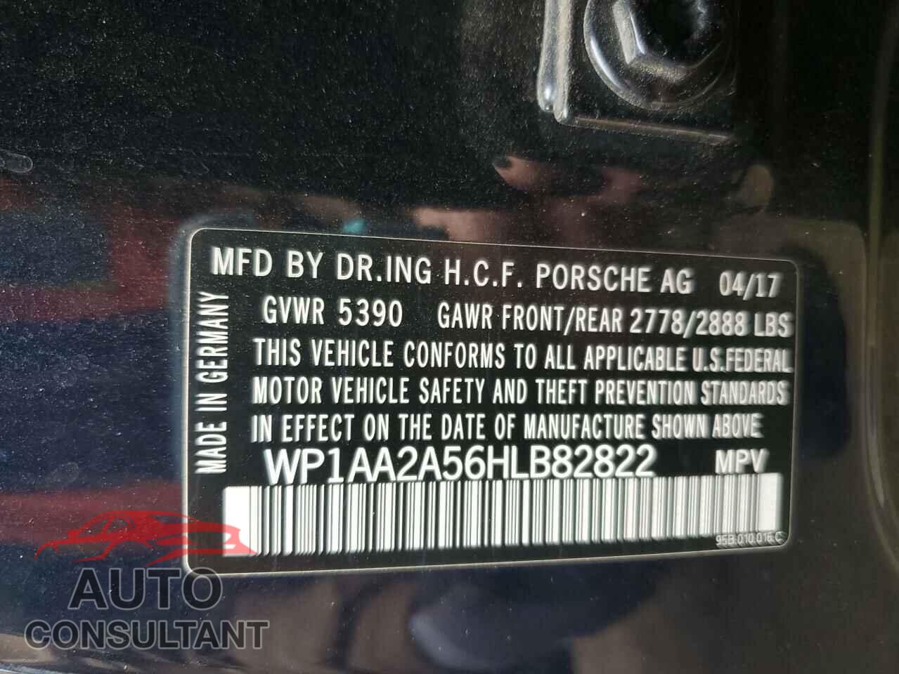 PORSCHE MACAN 2017 - WP1AA2A56HLB82822