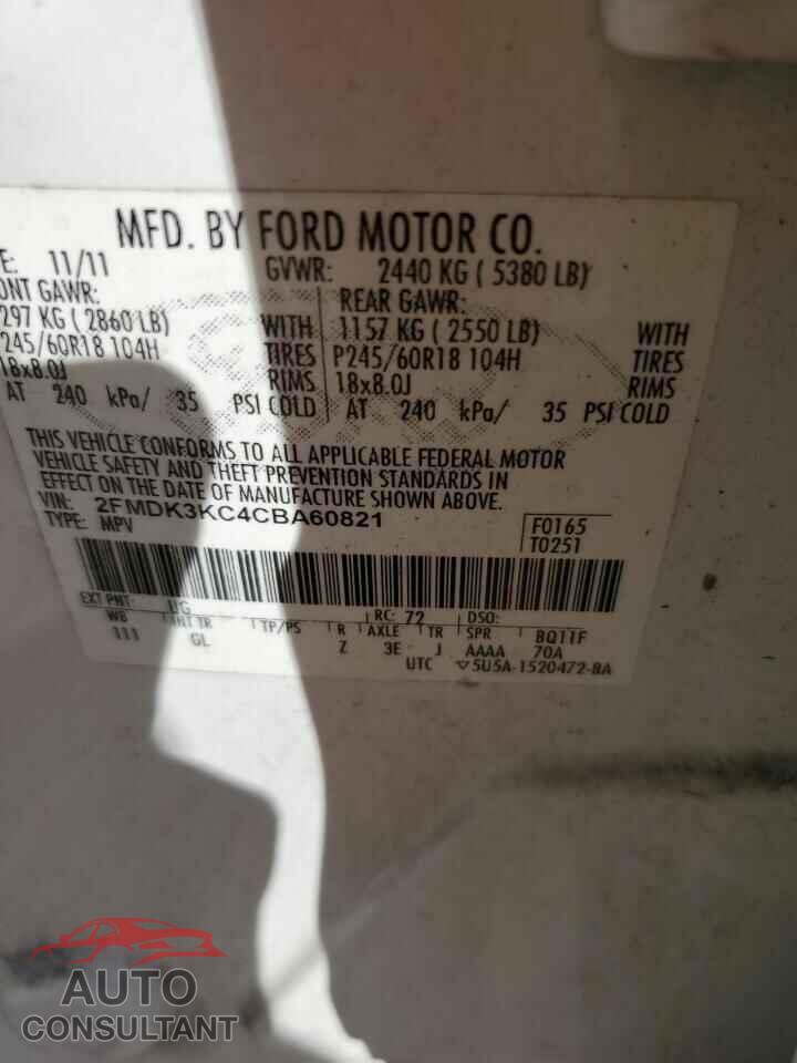 FORD EDGE 2012 - 2FMDK3KC4CBA60821