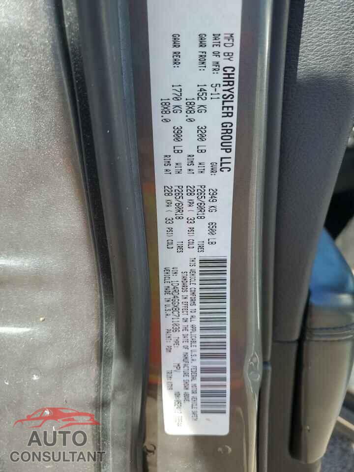 DODGE DURANGO 2011 - 1D4RD4GGXBC711036