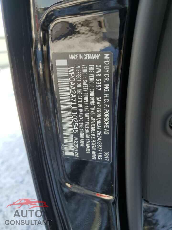 PORSCHE PANAMERA 2018 - WP0AA2A71JL102545