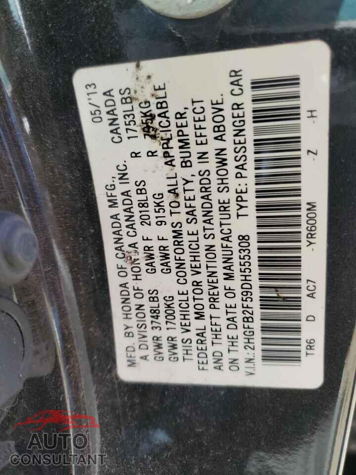 HONDA CIVIC 2013 - 2HGFB2F59DH555308