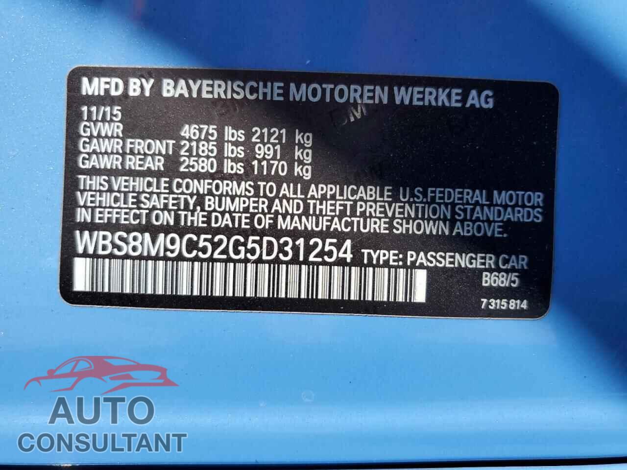 BMW M3 2016 - WBS8M9C52G5D31254