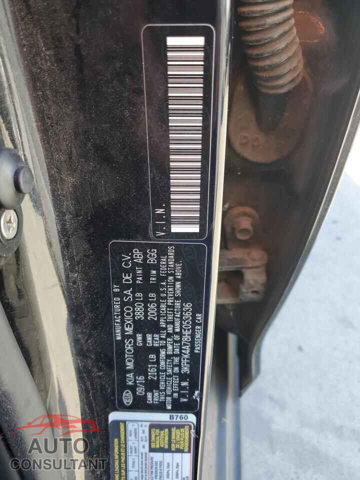 KIA FORTE 2017 - 3KPFK4A78HE053636