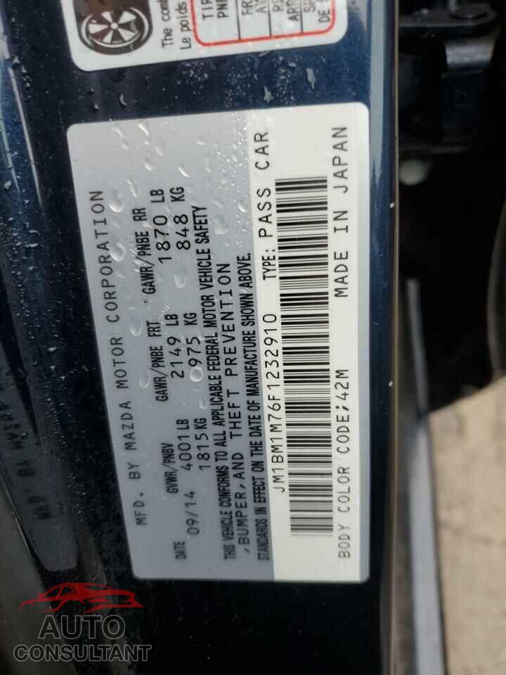 MAZDA 3 2015 - JM1BM1M76F1232910