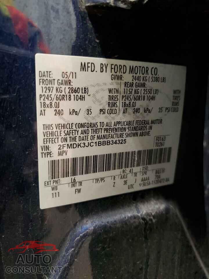 FORD EDGE 2011 - 2FMDK3JC1BBB34325