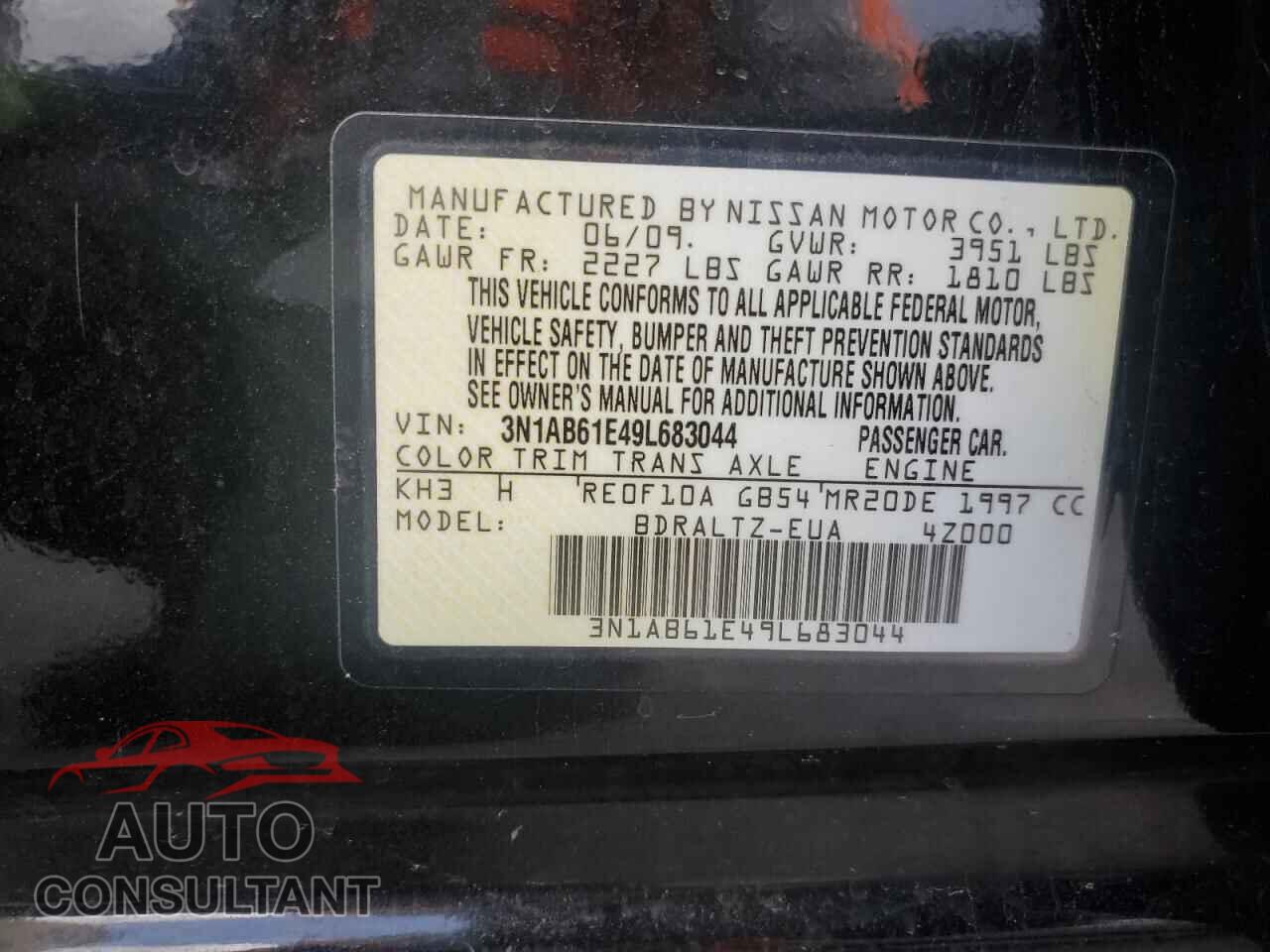 NISSAN SENTRA 2009 - 3N1AB61E49L683044