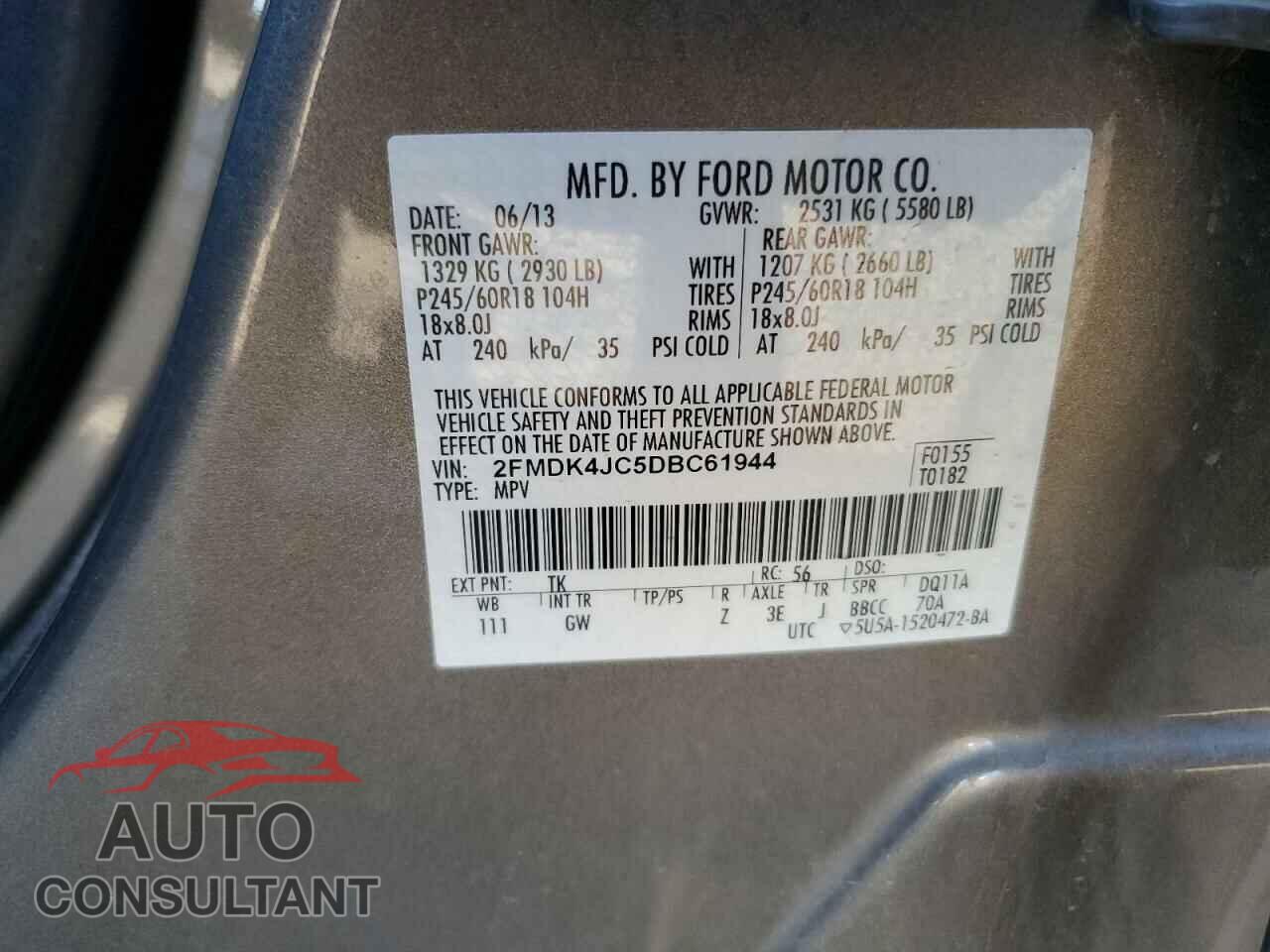 FORD EDGE 2013 - 2FMDK4JC5DBC61944