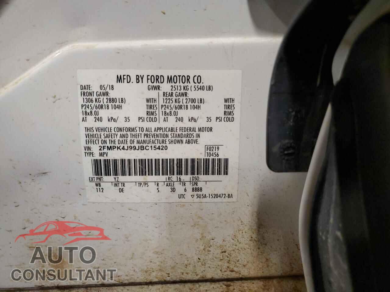FORD EDGE 2018 - 2FMPK4J99JBC15420