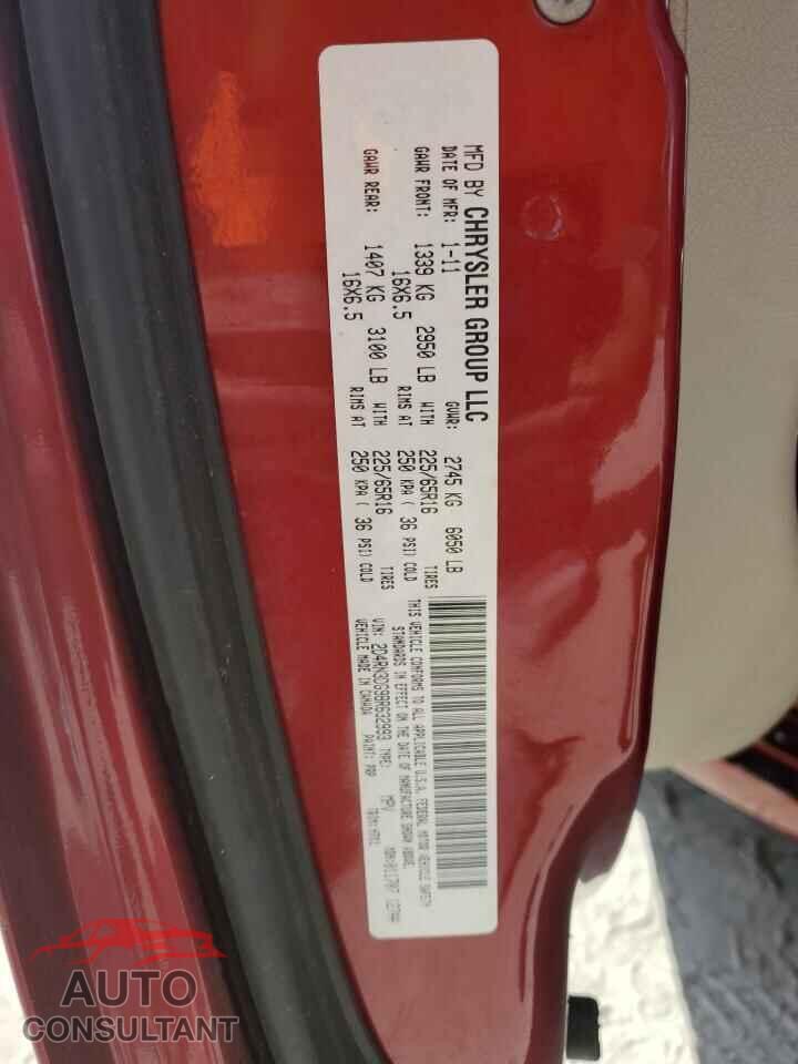 DODGE CARAVAN 2011 - 2D4RN3DG9BR632993