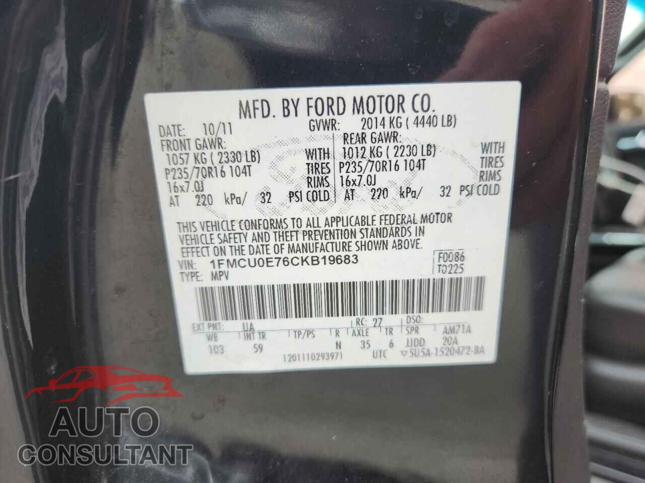 FORD ESCAPE 2012 - 1FMCU0E76CKB19683