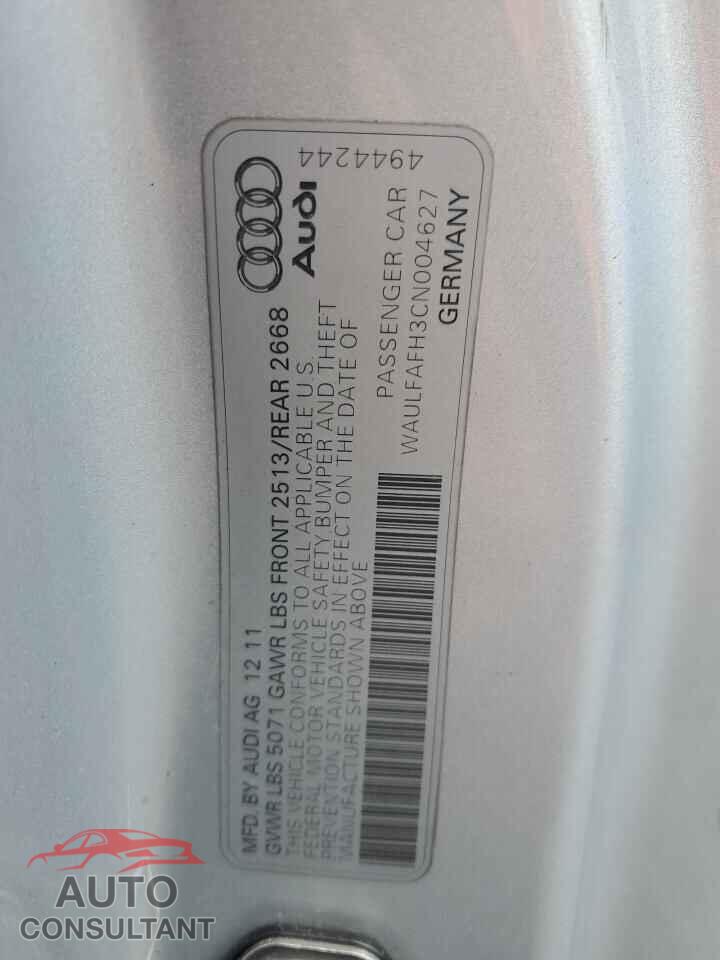 AUDI A5 2012 - WAULFAFH3CN004627
