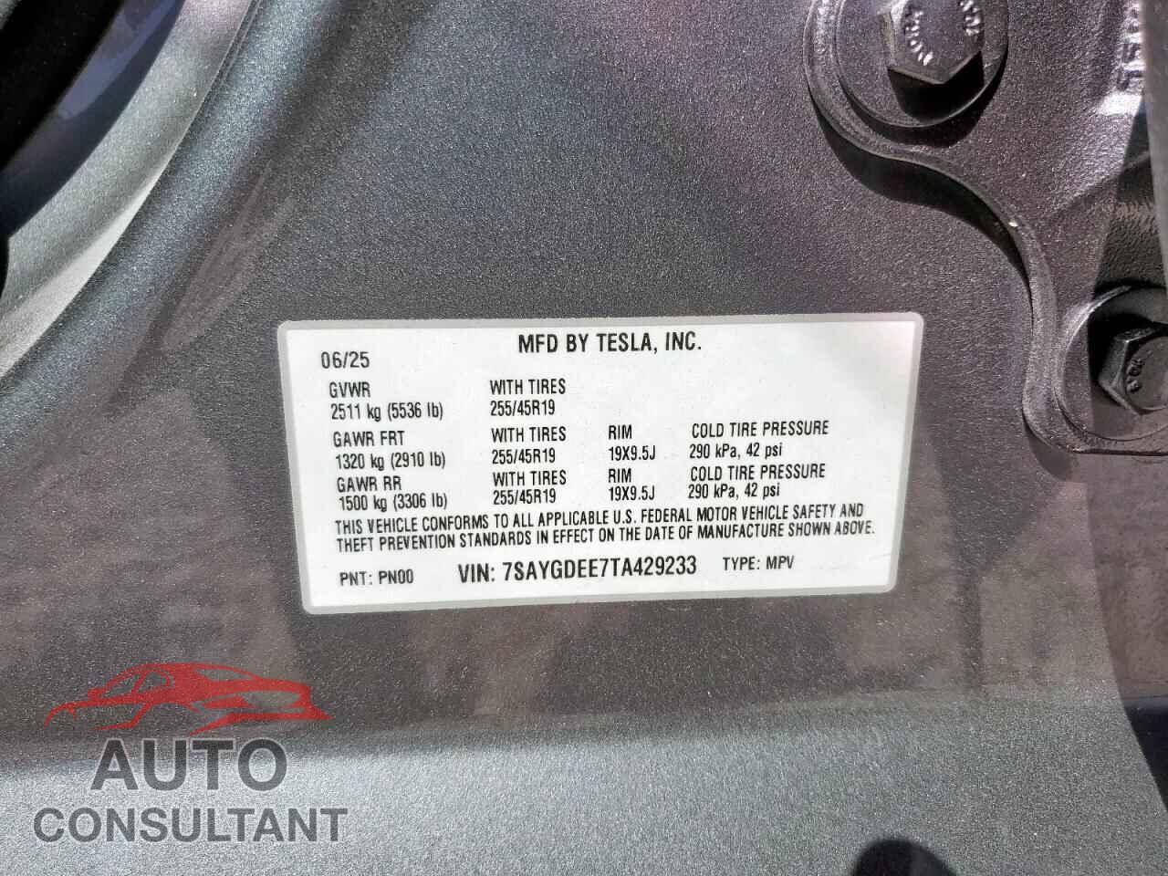 TESLA MODEL Y 2026 - 7SAYGDEE7TA429233