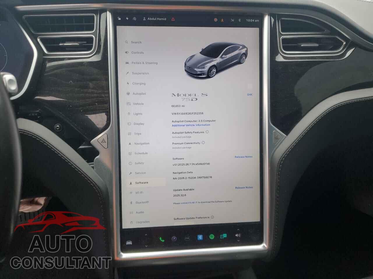 TESLA MODEL S 2018 - 5YJSA1E26JF252358