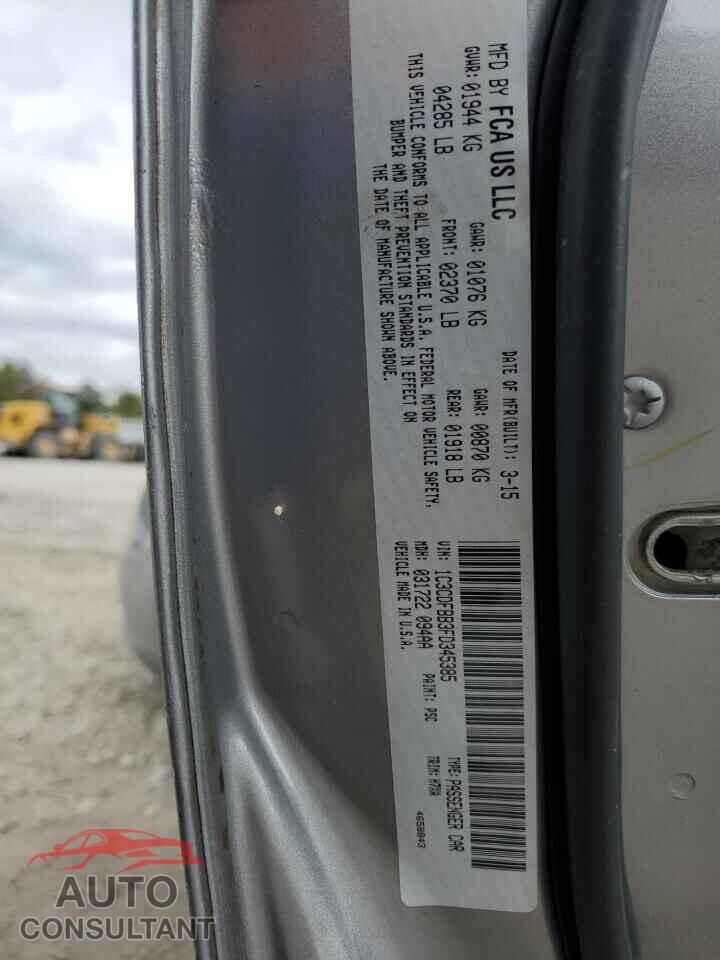 DODGE DART 2015 - 1C3CDFBB3FD345385