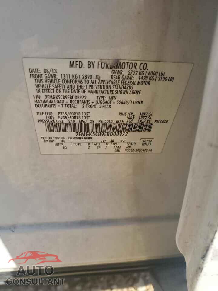 FORD FLEX 2014 - 2FMGK5C89EBD08972