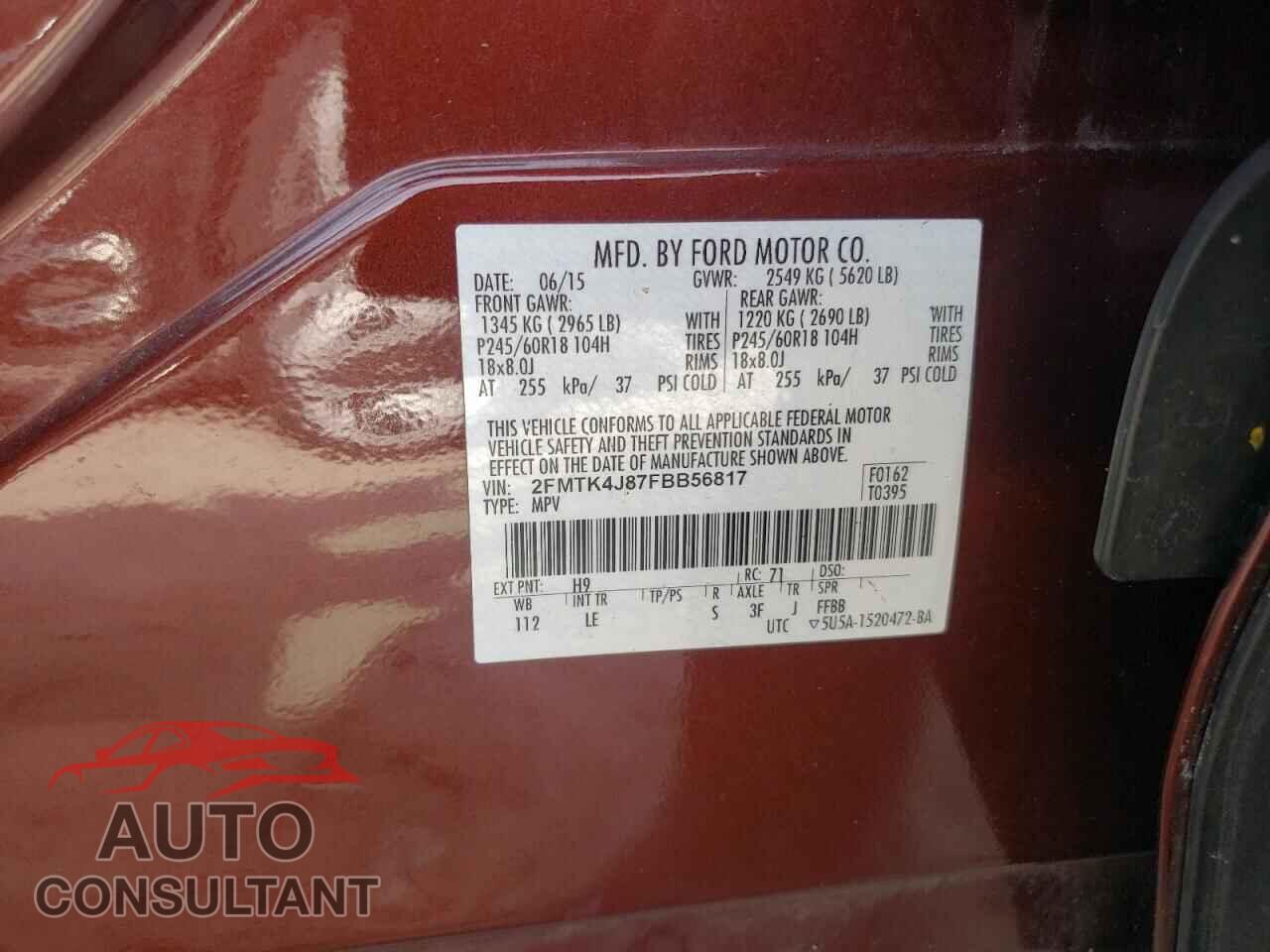 FORD EDGE 2015 - 2FMTK4J87FBB56817