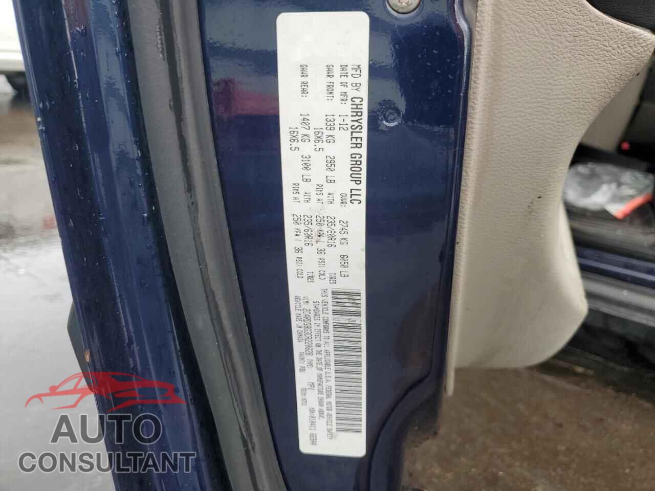 DODGE CARAVAN 2012 - 2C4RDGBG3CR220628