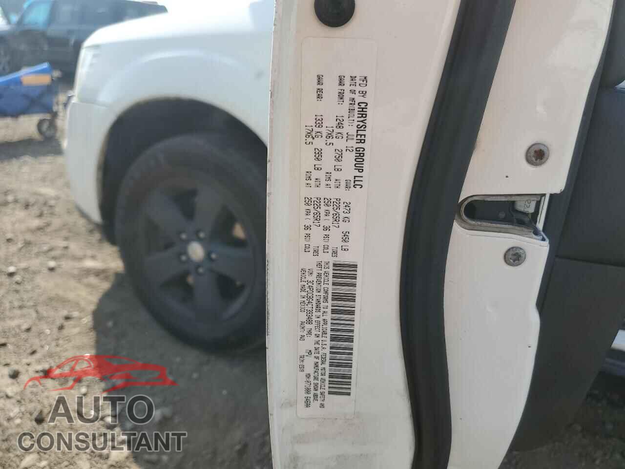 DODGE JOURNEY 2012 - 3C4PDCBG4CT393488