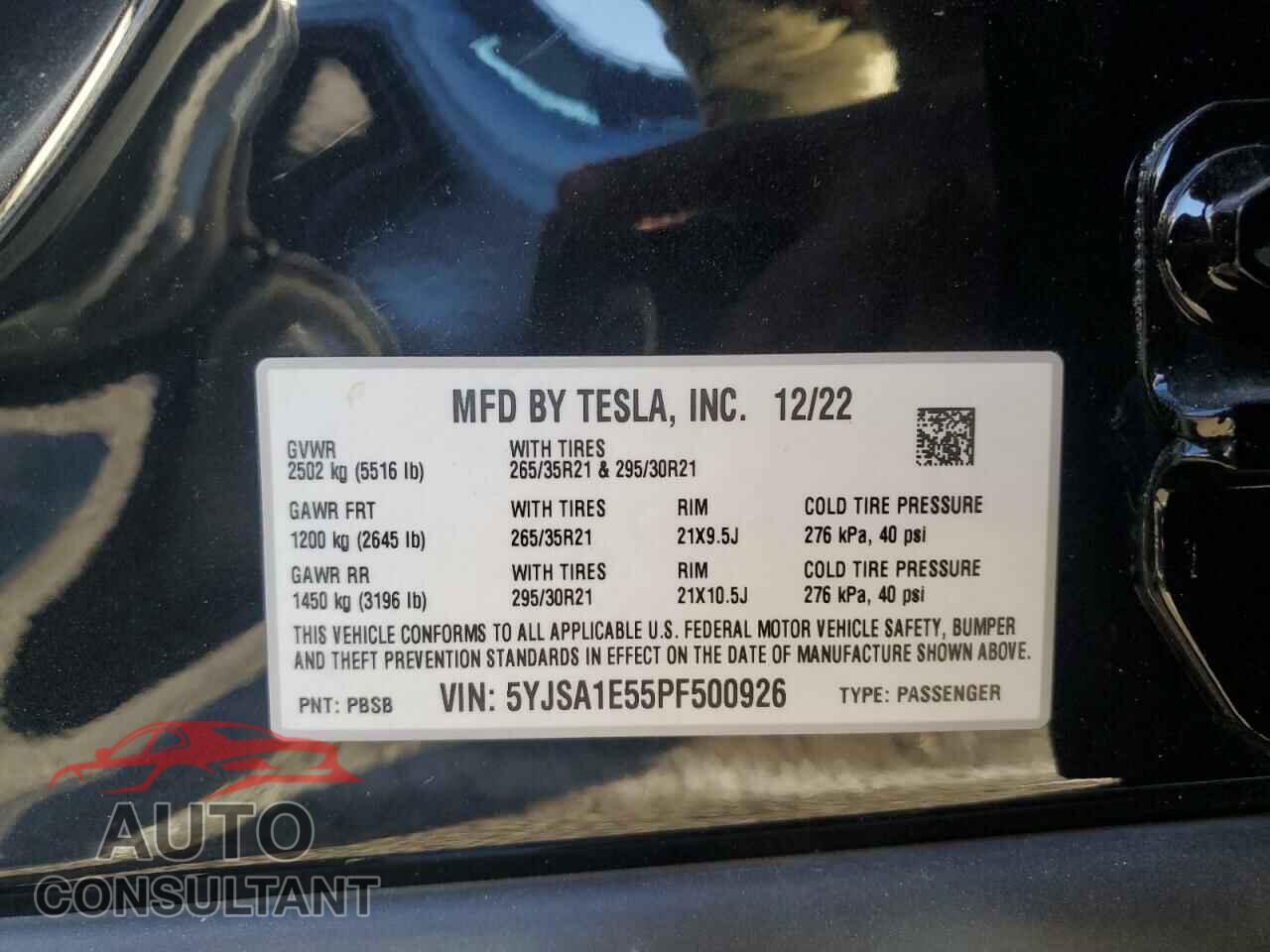 TESLA MODEL S 2023 - 5YJSA1E55PF500926