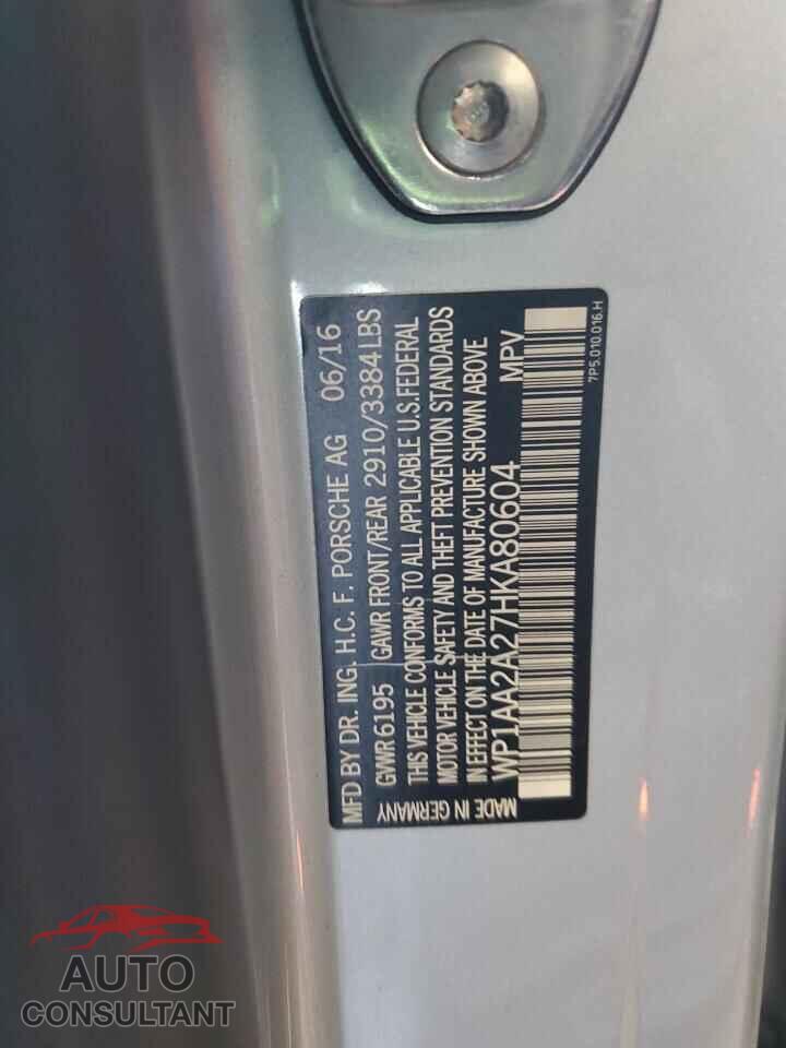 PORSCHE CAYENNE 2017 - WP1AA2A27HKA80604