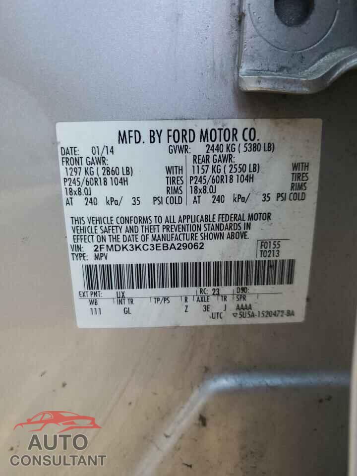 FORD EDGE 2014 - 2FMDK3KC3EBA29062