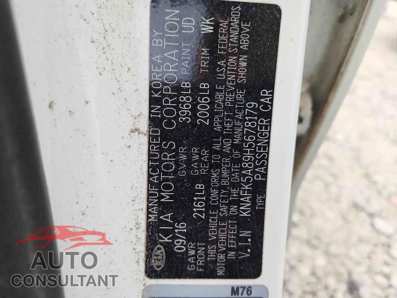 KIA FORTE 2017 - KNAFK5A89H5678179