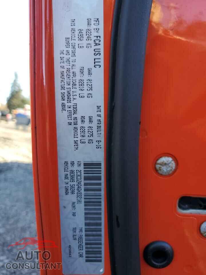 DODGE CHALLENGER 2016 - 2C3CDZAG4GH332101
