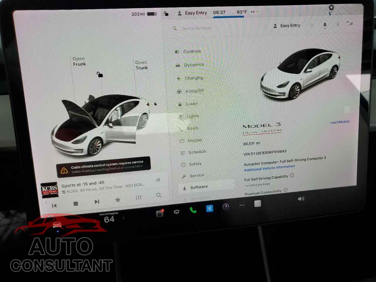 TESLA MODEL 3 2019 - 5YJ3E1EB9KF514643