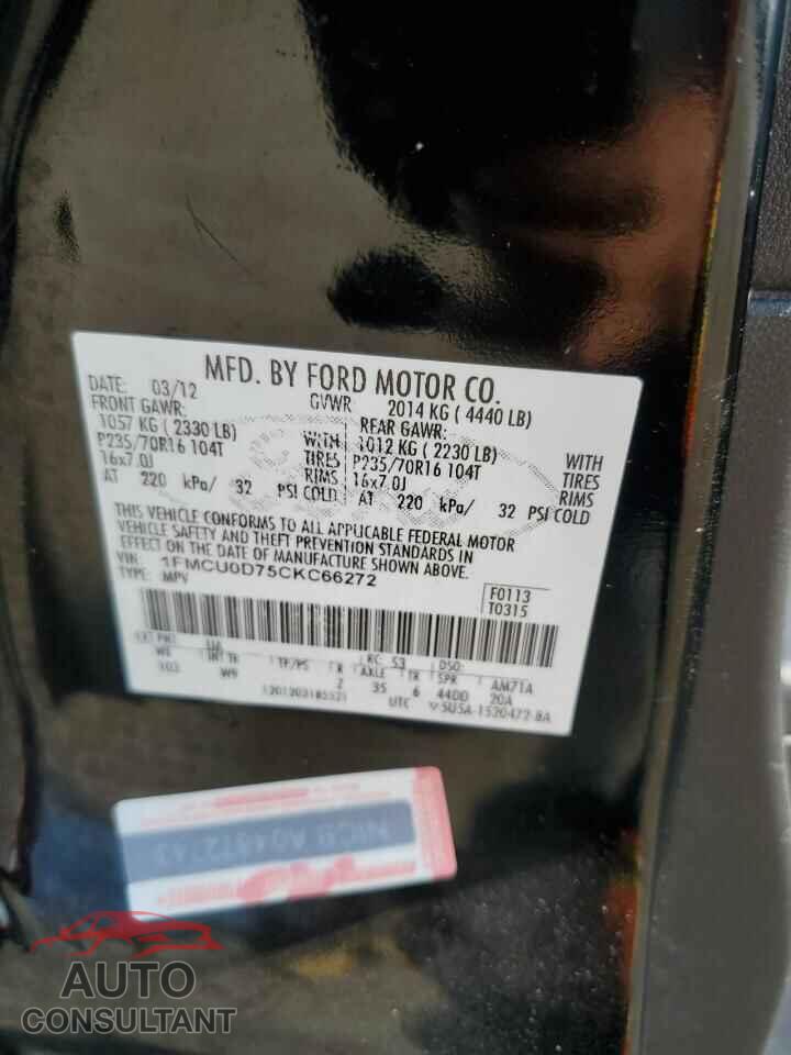 FORD ESCAPE 2012 - 1FMCU0D75CKC66272