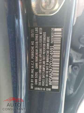 PORSCHE PANAMERA 2012 - WP0AA2A72CL014591