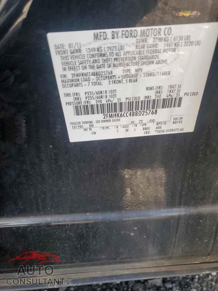 FORD FLEX 2011 - 2FMHK6CC4BBD25768