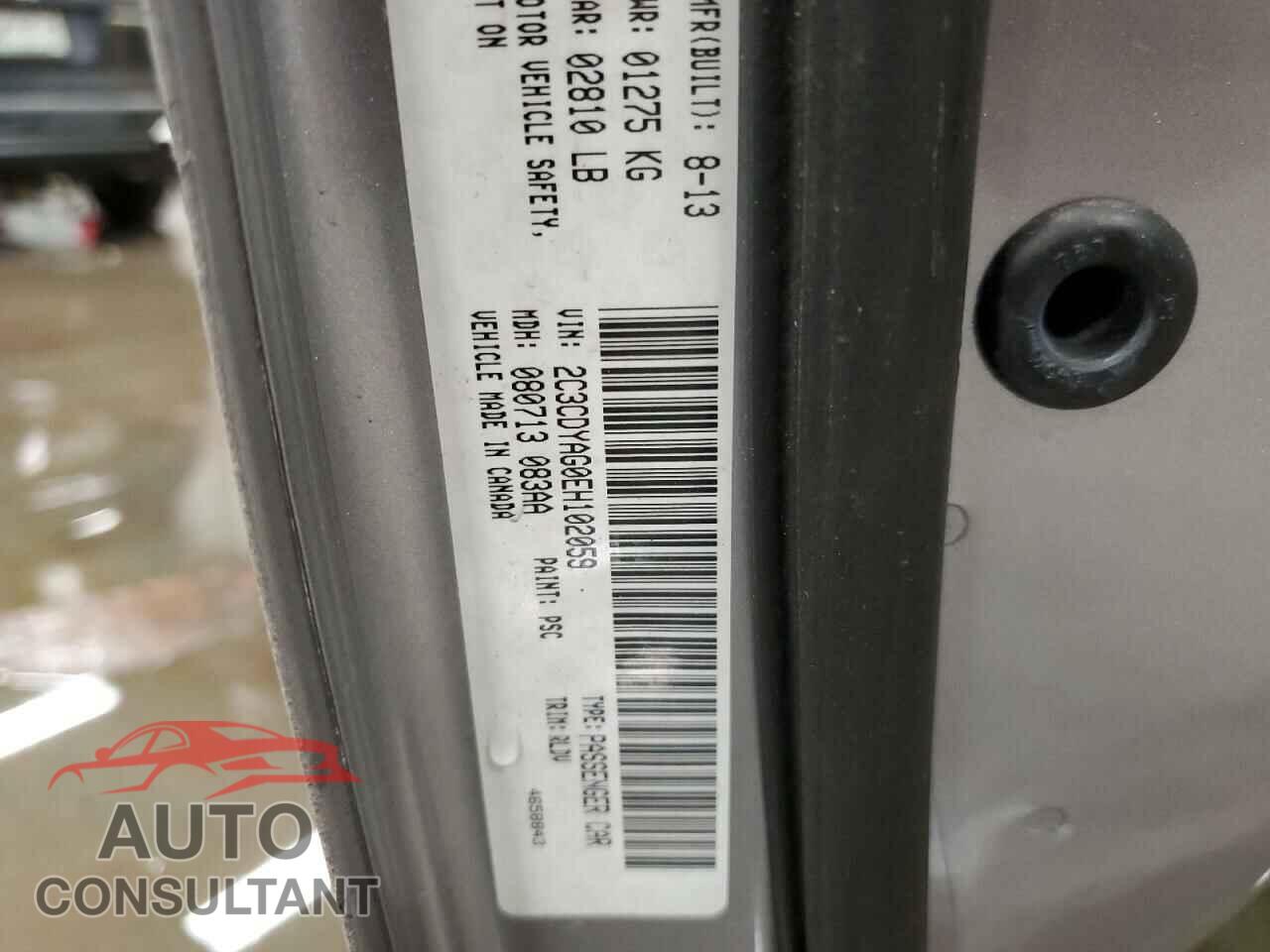 DODGE CHALLENGER 2014 - 2C3CDYAG0EH102059