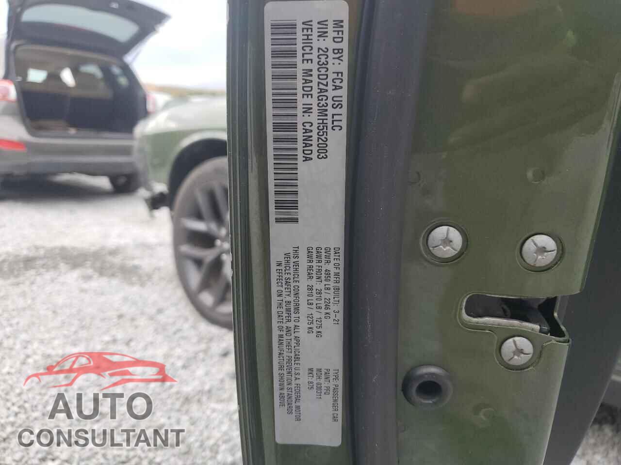 DODGE CHALLENGER 2021 - 2C3CDZAG3MH552003