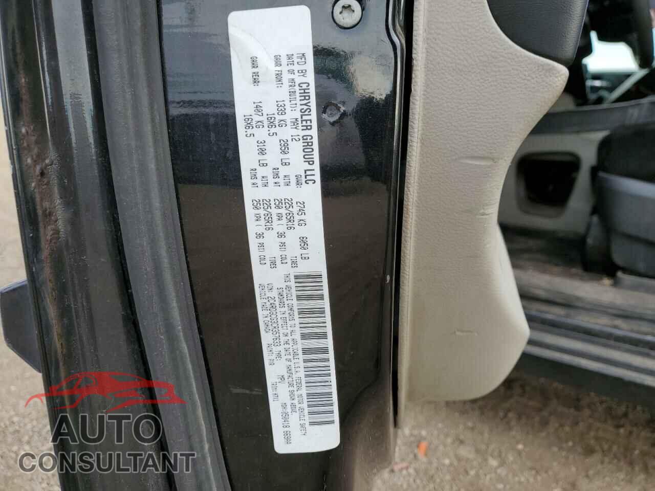 DODGE CARAVAN 2012 - 2C4RDGCG3CR357633