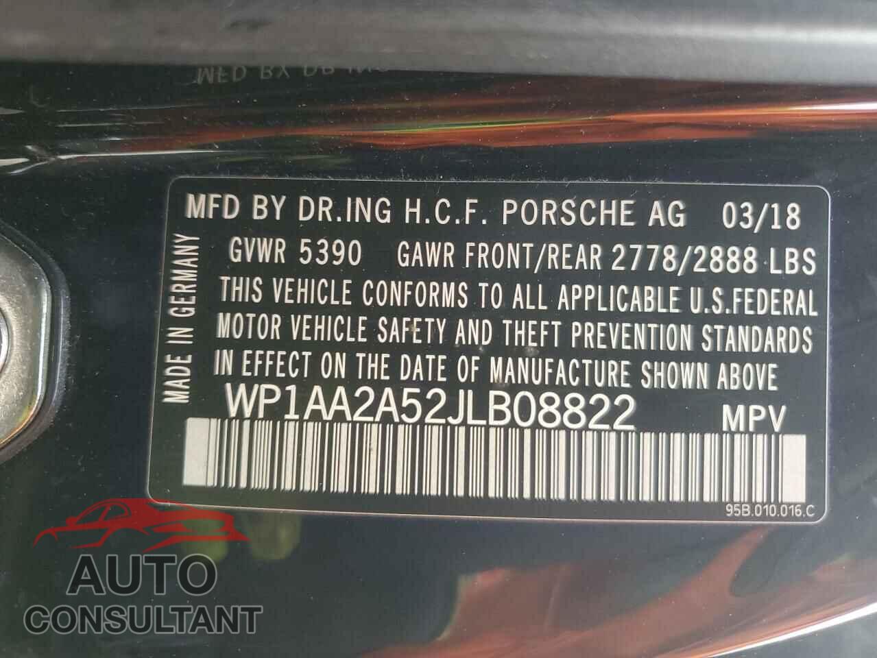 PORSCHE MACAN 2018 - WP1AA2A52JLB08822